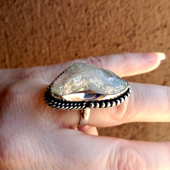 New Titanium Crystal 925 Silver Ring. - Picture 2 of 16